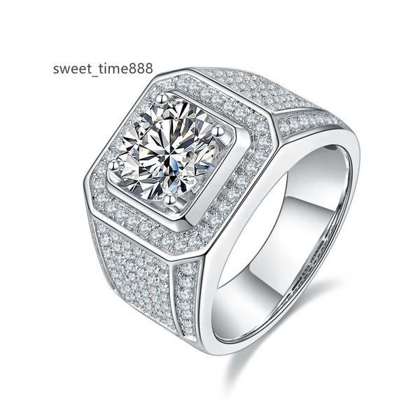 

3ct def color moissanite diamond mens ring 925 sterling silver finger moissanite engagement ring