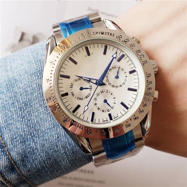 

brand men's watch automatic movement speed luxury men's watch all dial work waterproof design, Slivery;golden
