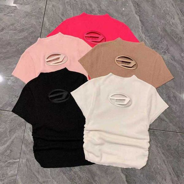 

summer womens tank d letter hollow knitted tshirt dies designer vest waistcoat polos women shirt y2k sweater, White