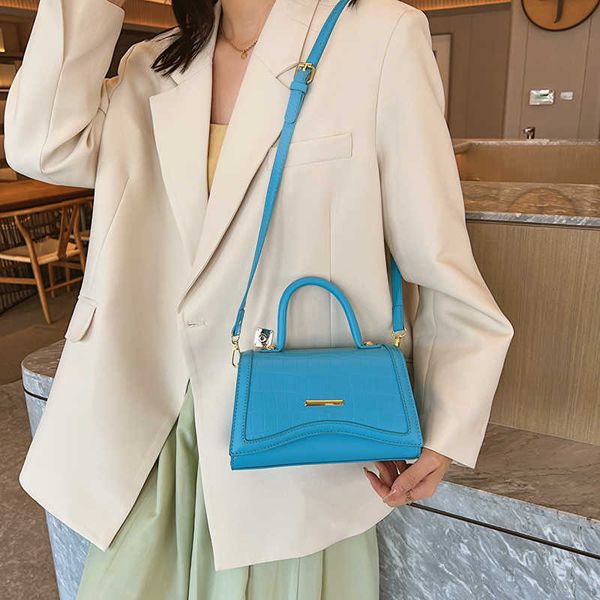 

stone pattern handle leather small crossbody bags for women luxury brand short handbags and purses 230424
