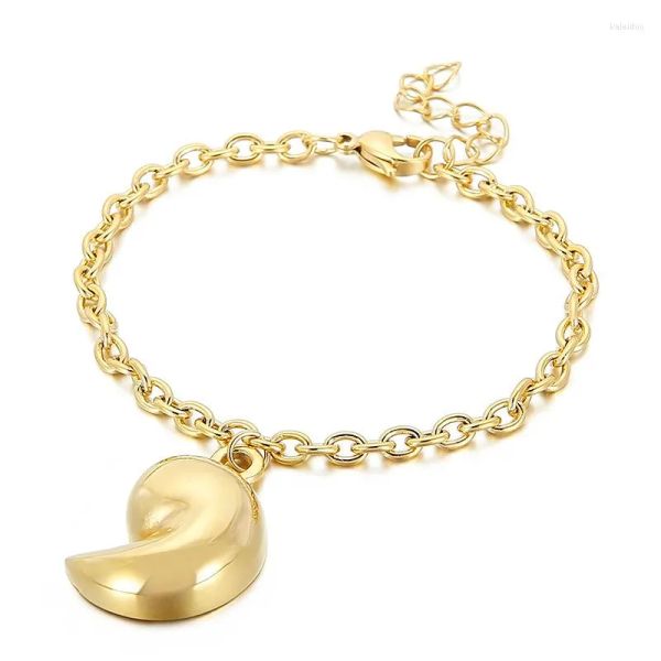 

charm bracelets fashion women men punk silver color gold stainless steel chain jewelry, Black