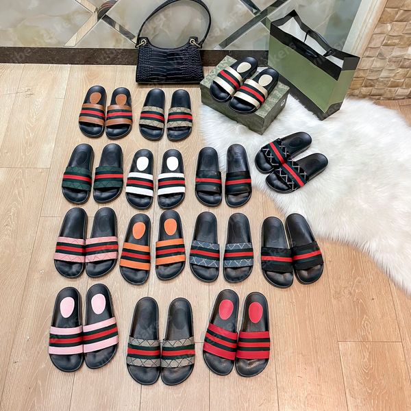 

beach slippers platform designer rubber slides sandal floral brocade fashion mens gear bottoms flip flops slippers womens sandals designers, Black