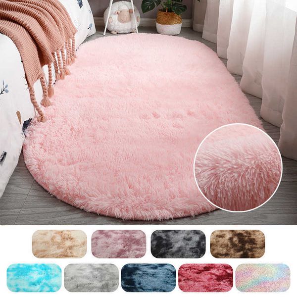 

oval home carpet living room bedroom carpet large size plush rugs fluffy carpet home decor night thick tie dye carpet