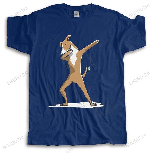 

men's t-shirts funny greyhound dabbing t shirt men short sleeve crewneck cotton t-shirt leisure dog dab dance move tee loose fit cloth, White;black