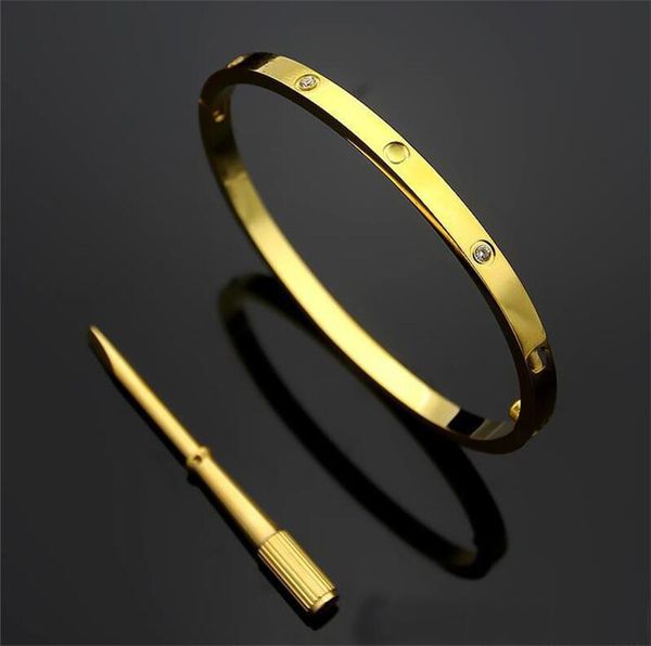 

4mm thin 6th titanium steel bangle designer women men love bracelet bangles silver rose gold screw screwdriver nail bracelet couple jewelry, Black