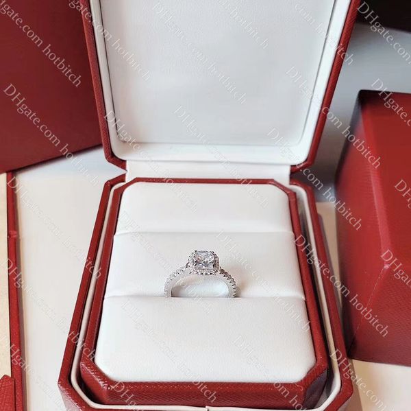 

women diamond rings luxury designer ring engagement rings fashion wedding jewelry with box, Silver