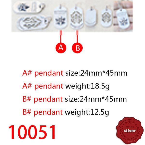 

10051 fashionable s925 sterling silver retro cross flower pendant net red couple creative six star hanger letter personalized classic punk h
