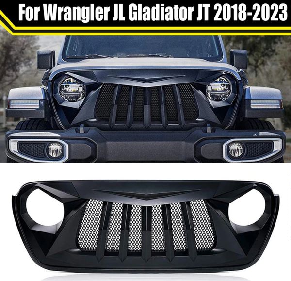 

car modified raptor grills for jeep wrangler jl gladiator jt 2018-2023 front racing grills front grill mesh bumper grilles cover