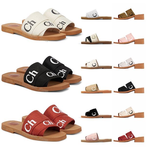 

fashion woody flat mule slippers designer famous sandals womens slides summer black white beige pink coach sandels lidies office platform sl