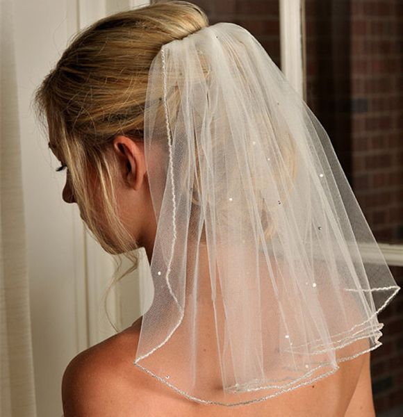 

new bride short headdress wedding headwear pearl small headband hair comb bridal veils, Black