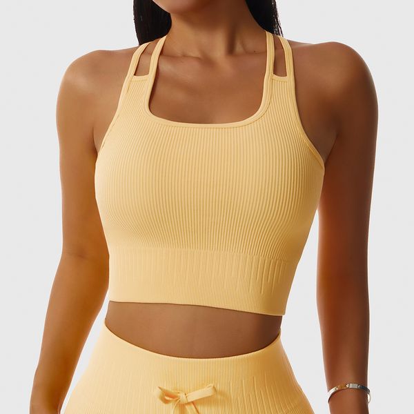 

seamless knitted beautiful back yoga vest high elastic sports running yoga bra