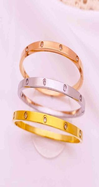 

fine 4mm ten diamond bracelet for men and women 18k gold titanium steel openended with buckle lovers hand decoration4701029, Black