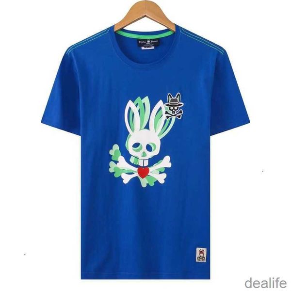 

psycho bunny t shirt 23 new spring and summer high-end fashion brand leisure printing cotton embroidery cartoon skeleton rabbit short sleeve, White;black