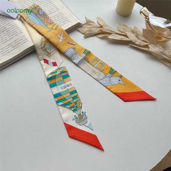 

hemres designer cravat high version soaring in the sky dream small ribbon 18mm silk twill thickened headband tie bag u3ps, Black;purple