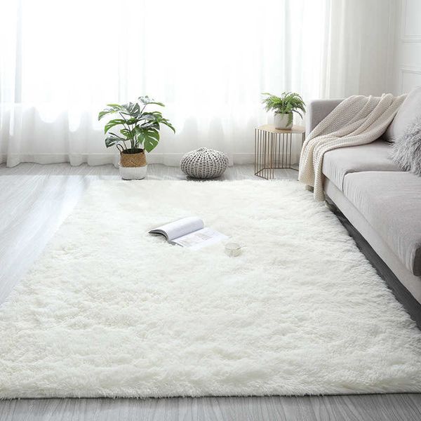 

plush carpet suitable for living room white soft fluffy carpets bedroom bathroom anti-slip thicken floor mat teen room decoration