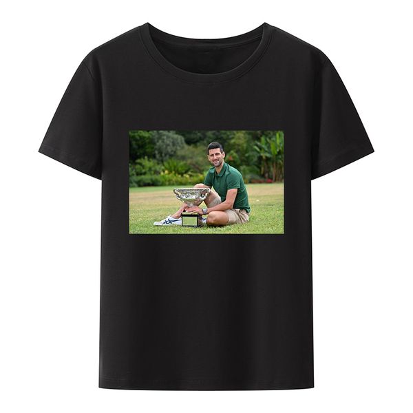 

men's t-shirts novak djokovic award moment y2k t-shirts cool camisetas comfortable graphic tshirts short sleeve modal o-neck tee 230508, White;black