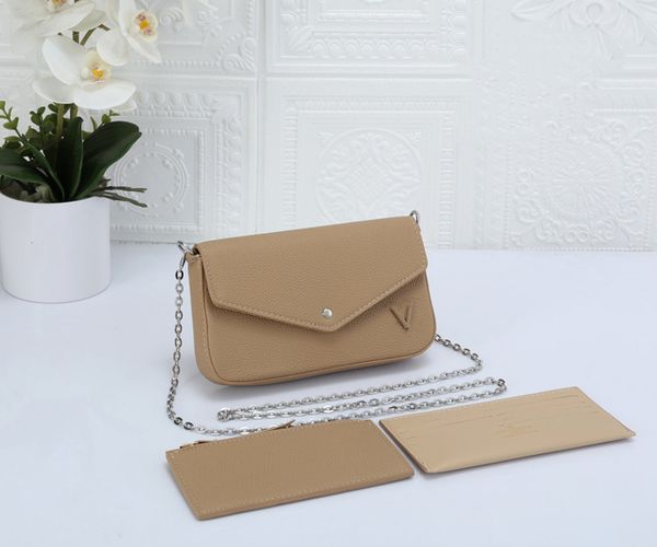 

pochette felicie womens purse designer bag leather plain color detachable shoulder bags luxurys handbags woman crossbody chain fashion coin