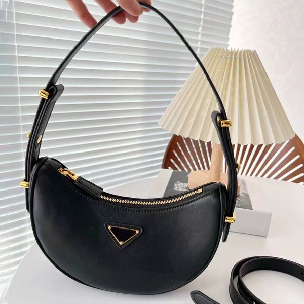 

leather half moon triangle the tote bag prad womens satchel luxury handle clutch designers bag mens handbag hobo underarm crossbody shoulder