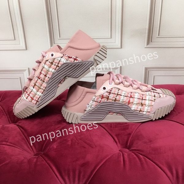 

fashion brand casual shoes men women designer leather lace-up sneakers fashion lady flat running letters shoes platform sneakers, Black