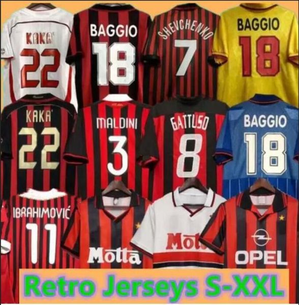 

95 96 93 94 ac gullit retro shirts 97 99 shevchenko soccer jersey 02 03 04 05 maldini van basten football gattuso kaka inzaghi 06 07 baresi, Black;yellow