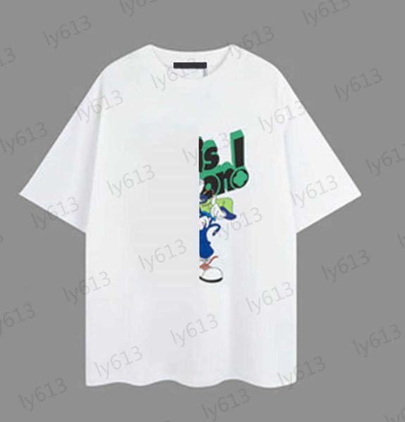 

summer white mens designer t shirt fashion leisure luxury loose fit digital three-dimensional cartoon pattern printed round neck short sleev, White;black