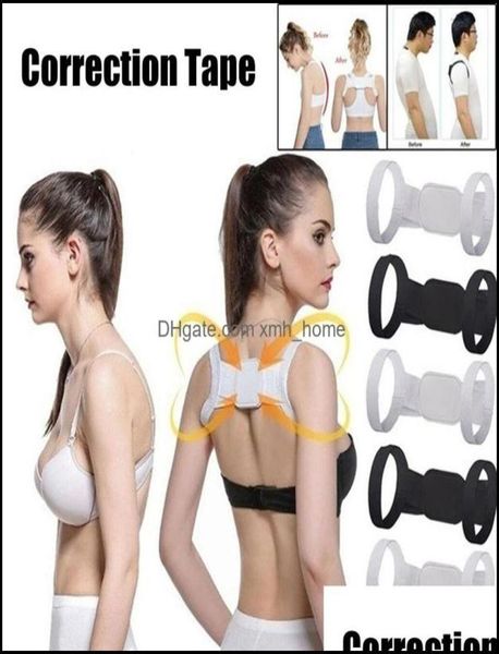 

safety athletic outdoor as sports outdoorsinvisible posture back lumbar shoder strap adt children corset housing brace support h5420802, Black;blue