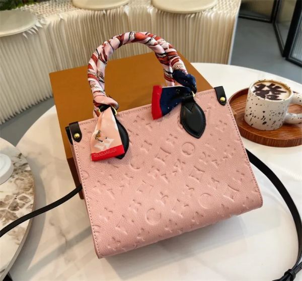 

fashion totes crafty onthego bags designers handbags women luxurys genuine leather monograms embossing bag messenger crossbody shoulder wall