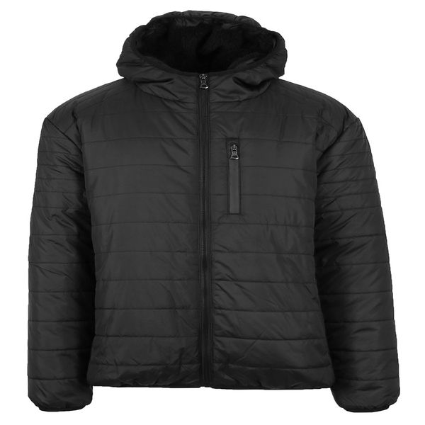 

men s sherpa lined hooded down jacket men, Black