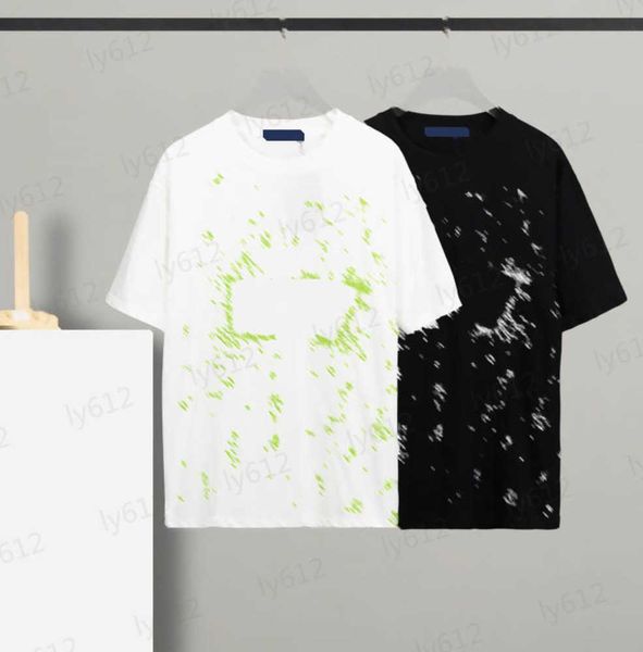 

white mens designer spring summer fashion casual dense weaving plain pattern letter logo embroidery pattern printed round neck short sleeve, White;black