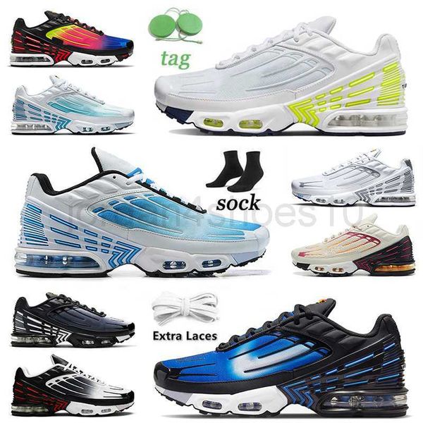 

tn plus tuned 3 running shoes 2022 with socks iii men women trainers all white black rainbow laser blue tns sport sneakers leather obsidian