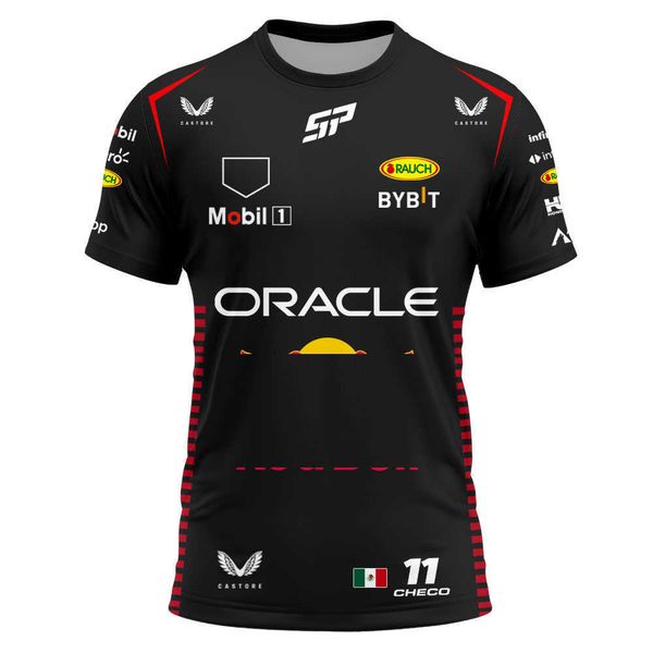 

2023 fashion new men's t-shirts formula 1 racing team season red summer max checo 11 sport women tee short sleeve children clothes, White;black