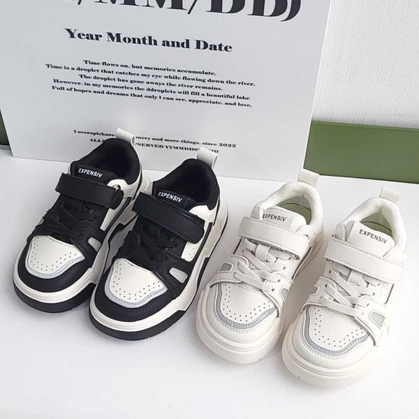 

children's shoes 2023 spring new korean fashion brand casual low small white sports single shoe basketball, Black