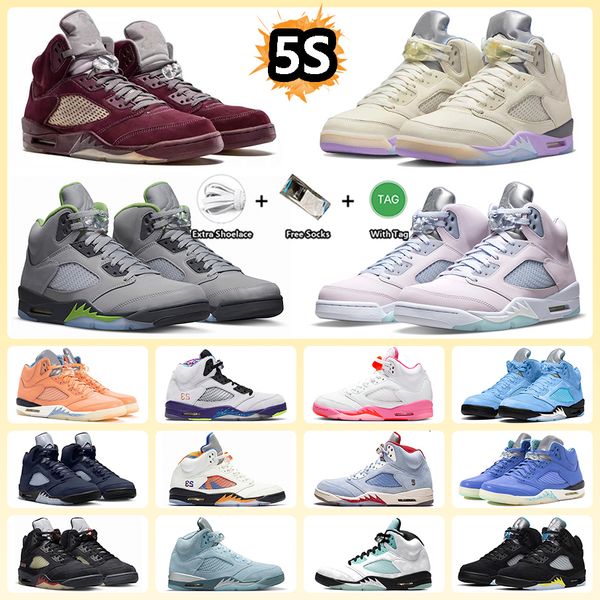 

jumpman 5 4.burgundy basketball shoes 5s sail green bean easter unc crimson bliss pinksicle craft georgetown ice blue black cat pink foam sn