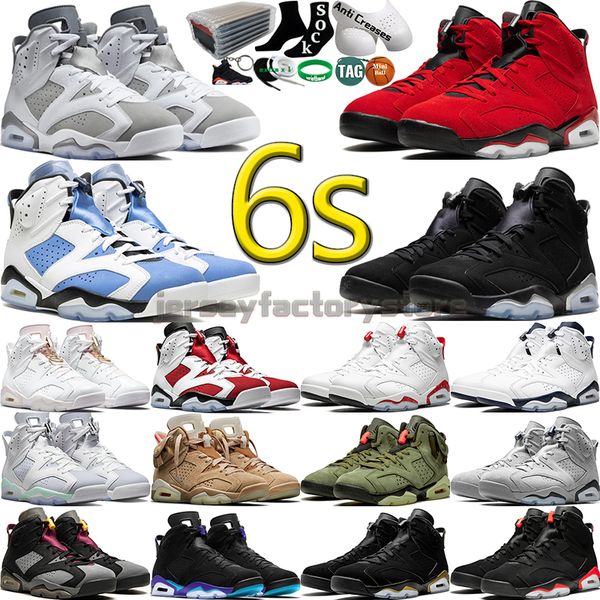 

with box 6 basketball shoes men women 6s toro bravo cool grey chrome dmp unc olive infrared red oreo aqua carmine georgetown mens womens tra