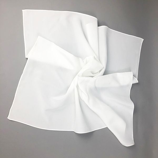 

sarongs women silk scarf square neck shawls lady white solid bandana hair band kerchief for diy painting 230508, Blue;gray