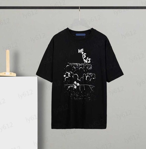 

black fashion designer mens t shirts summer spring classic luxury loose relaxed round neck cotton pullover short sleeve t-shirt male clothes, White;black