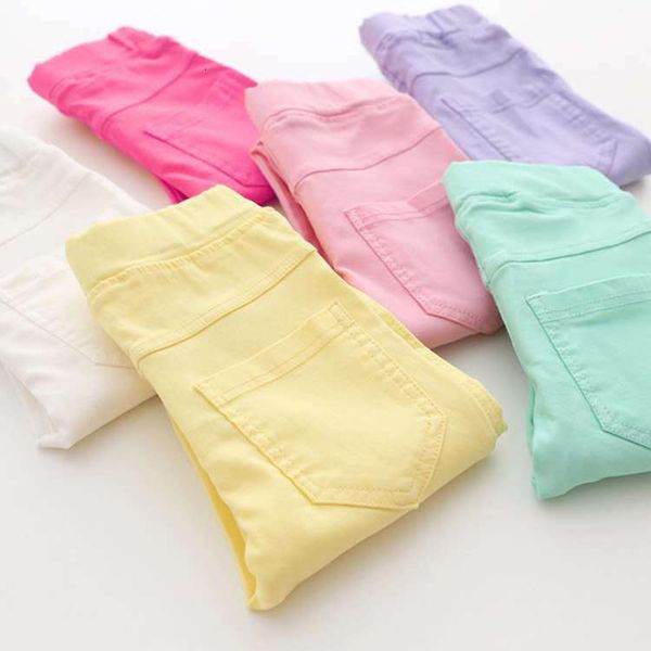 

shorts spring girls leggings baby clothes pencil pants candy colors kids 3 12 year trousers skinny 230508, Black