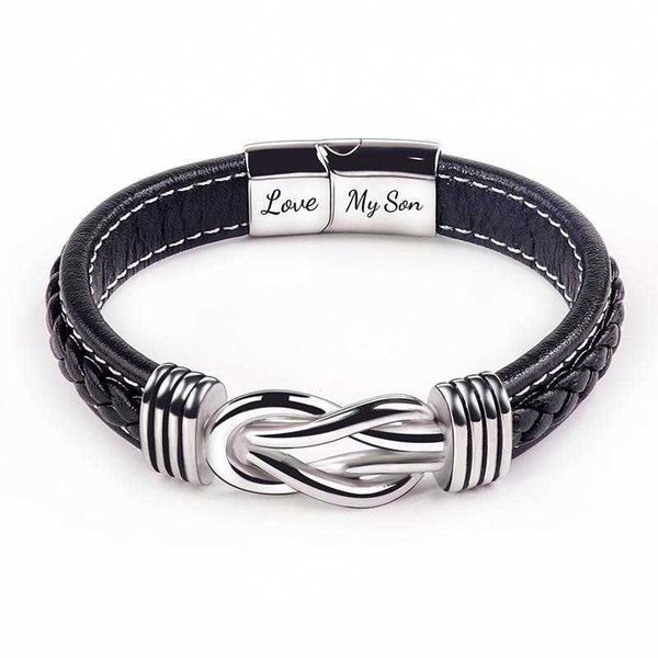 

fashion commuter stainless steel leather bracelet lovemyson magnetic twist mens, Golden;silver