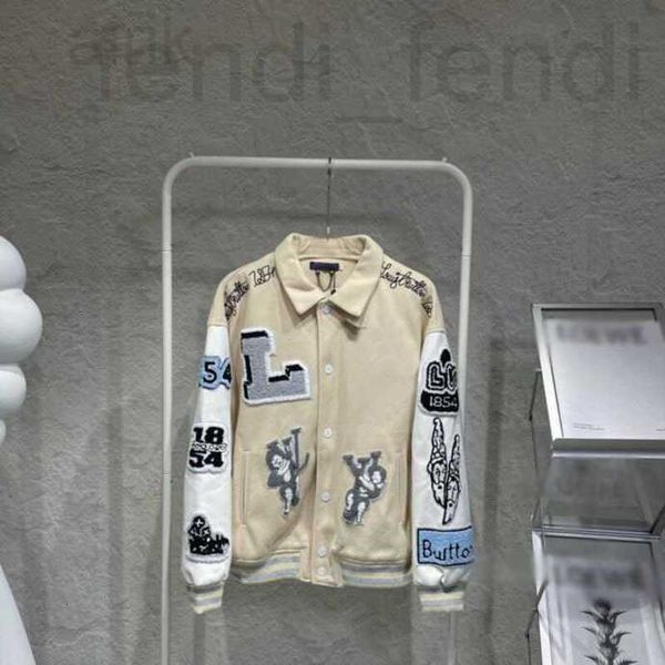 

men's jackets luxurious2023 street fashion catwalk jacket baseball uniform flat embroidery pull side high streets menjacket color black, Black;brown