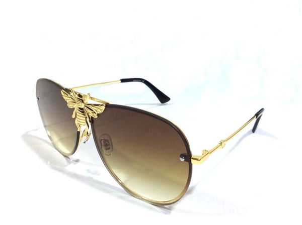 

new fashion design bee pilot sunglasses 2239 rimless lens metal frame simple and popular style outdoor uv400 protection eyewear, White;black