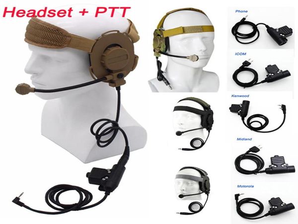 

tactical headset gear paintball shooting headphone earphone airsoft combat ii z camouflage with ptt no15012a5315370