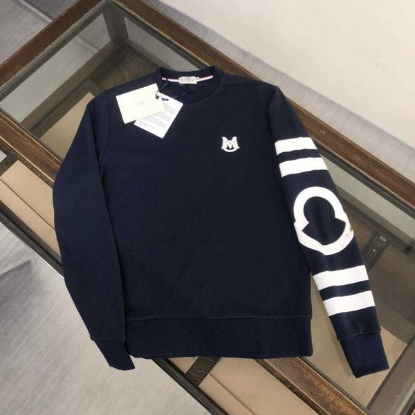

designer men's sweatshirt long sleeve round neck casual print terry cotton m high-grade men's clothing, Black