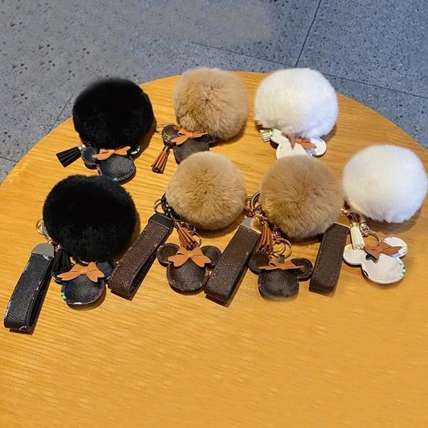 

mouse design car keychain favor flower bag pendant charm jewelry keyring holder for men gift fashion pu leather animal key chain accessories, Silver