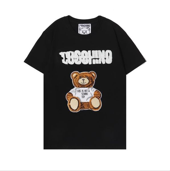 

2023 designer women's t-shirt women's men's same style summer loose oversized t-shirt moschino hy, White