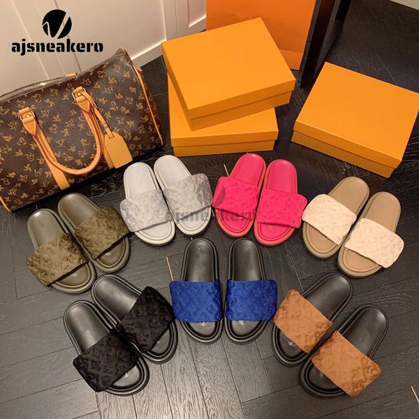 

pool pillow mules femmes women sandals sunset flat comfort mules padded front strap slippers fashionable easy-to-wear style, Black