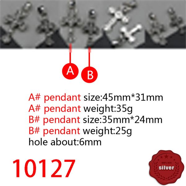 

10127 european and american pendant jewelry s925 sterling silver fashion personality punk hip-hop personality hollowed out cross flower lett