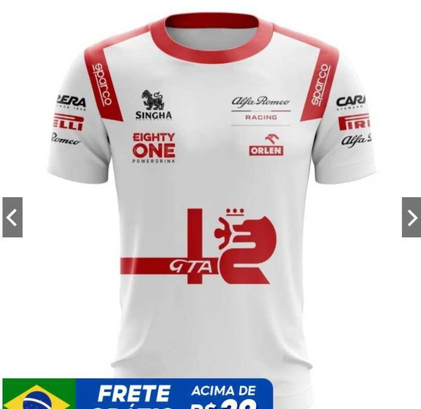 

2023 fashion f1 men's t shirt formula one team summer alpha romeo leisure sports crew neck short sleeve outdoor racing large breathable, White;black