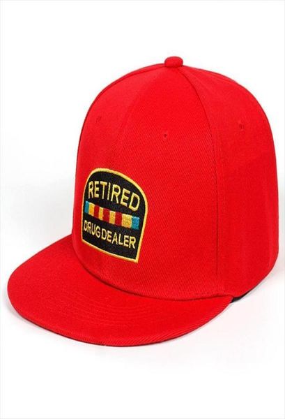 

retired drug dealer baseball cap black red streetwear adjustable snapback hats 20222420527, Blue;gray