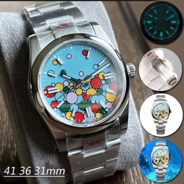 

watch women for men lady 41 36 31mm oyster movement oyster type stainless steel case sapphire montre de luxe watches automatic machinery dhg, Slivery;golden