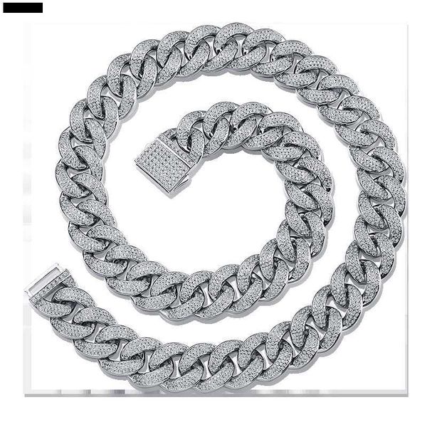 

men's thick necklace silver chain hip hop jewelry miami cuban chain iced out chain